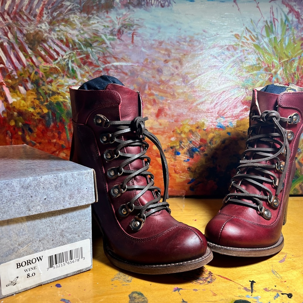 Freebird Borow by Steven Red Lace Up Boots